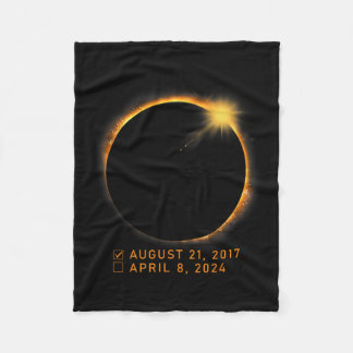 Eclipse Checklist Total Solar Eclipse April 8 2024 Fleece Blanket