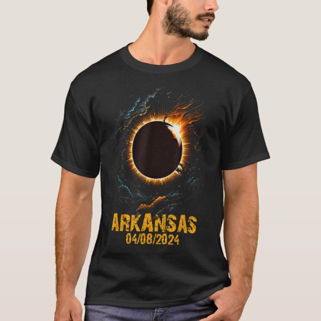 Eclipse Commemorative April 8th 2024 Arkansas U S  T-Shirt (Front)