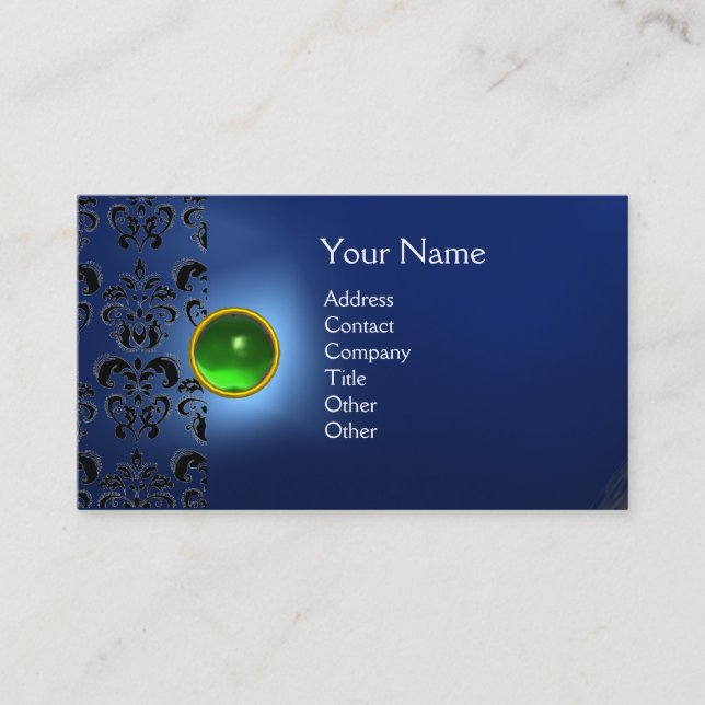 ECLIPSE DAMASK GEM  MONOGRAM BUSINESS CARD (Front)