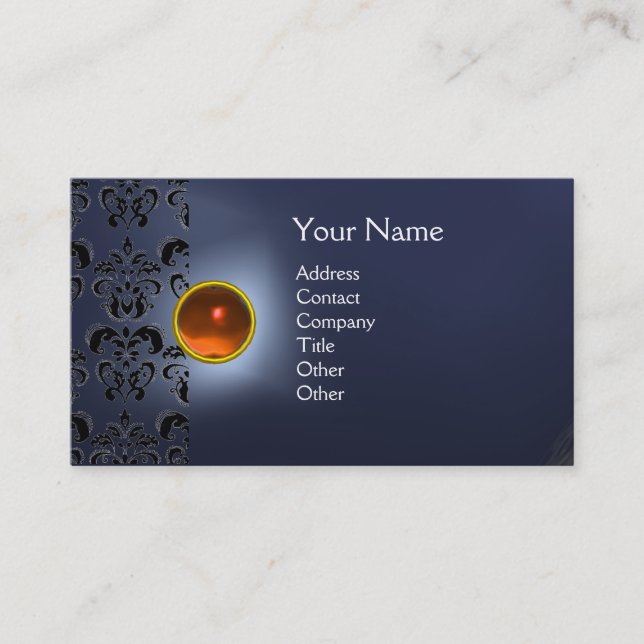 ECLIPSE DAMASK GEM  MONOGRAM BUSINESS CARD (Front)