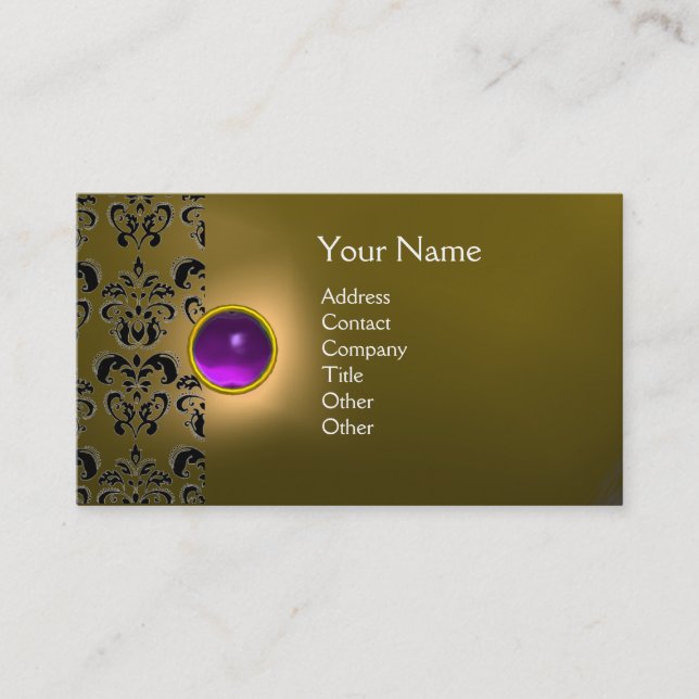 ECLIPSE DAMASK GEM  MONOGRAM BUSINESS CARD (Front)