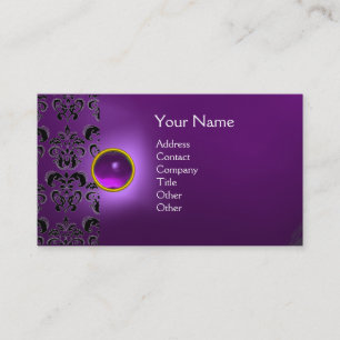 ECLIPSE DAMASK GEM  MONOGRAM BUSINESS CARD