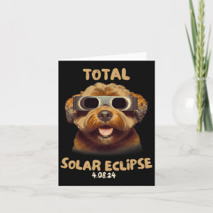 Eclipse Dog Wearing Solar Eclipse Gles Card