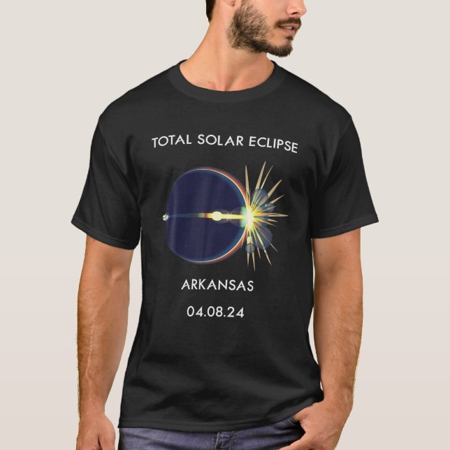 Eclipse Flare 04.08.24 Total Solar Eclipse Arkansa T-Shirt (Front)