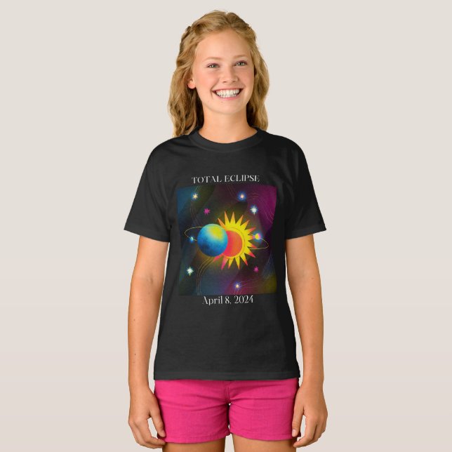 Eclipse Flare 04.08.24 Total Solar Eclipse USA T-Shirt (Front Full)