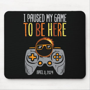 Eclipse Gamer Paused My Game April 8 Men Boys Kids Mouse Mat
