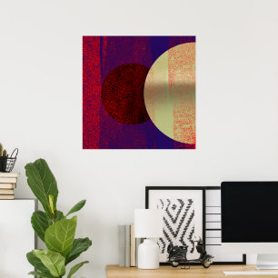 Éclipse lunaire - abstrait poster