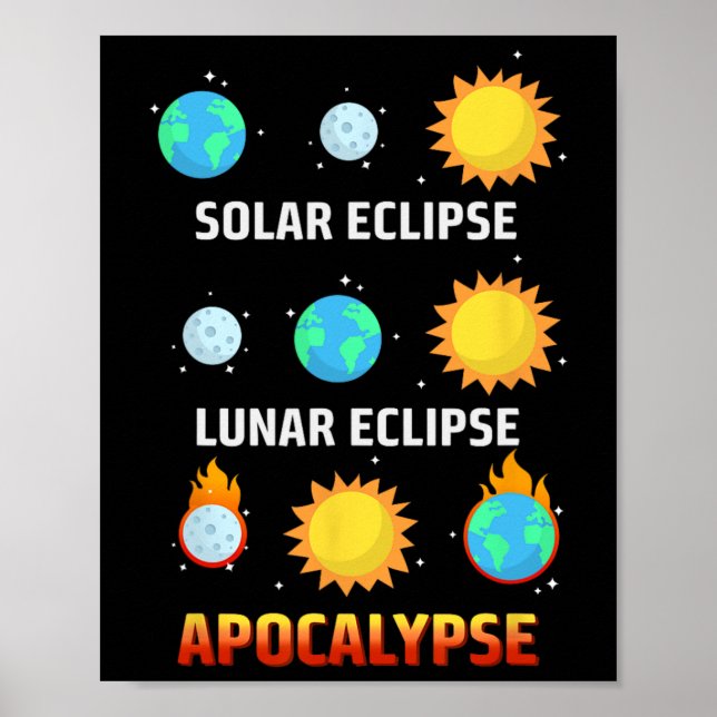 Eclipse Lunar Eclipse Apocalypse Funny Eclipse  Poster (Front)
