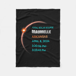Eclipse Maumelle Arkansas Total Solar Eclipse 2024 Fleece Blanket