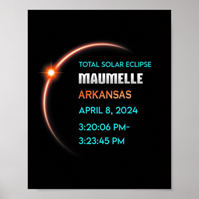 Eclipse Maumelle Arkansas Total Solar Eclipse 2024 Poster (Front)