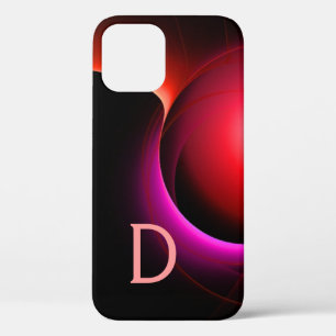 ECLIPSE MONOGRAM Black Pink Purple Red Swirls iPhone 12 Case