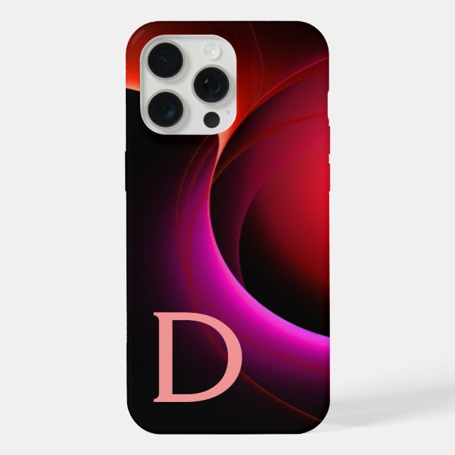 ECLIPSE MONOGRAM Black Violet Pink Red Swirls iPhone Case (Back)