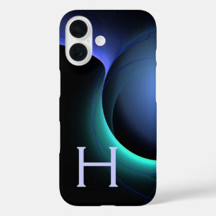 ECLIPSE MONOGRAM Vibrant black blue iPhone 16 Case