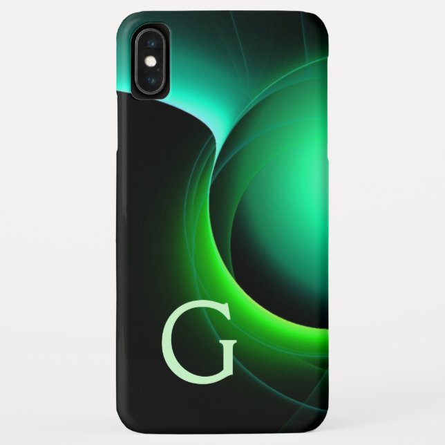 ECLIPSE MONOGRAM Vibrant black green Case-Mate iPhone Case (Back)
