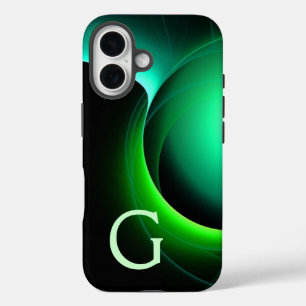 ECLIPSE MONOGRAM Vibrant black green iPhone 16 Case