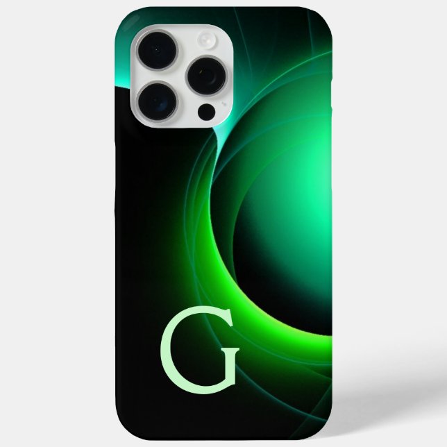 ECLIPSE MONOGRAM Vibrant black green Case-Mate iPhone Case (Back)