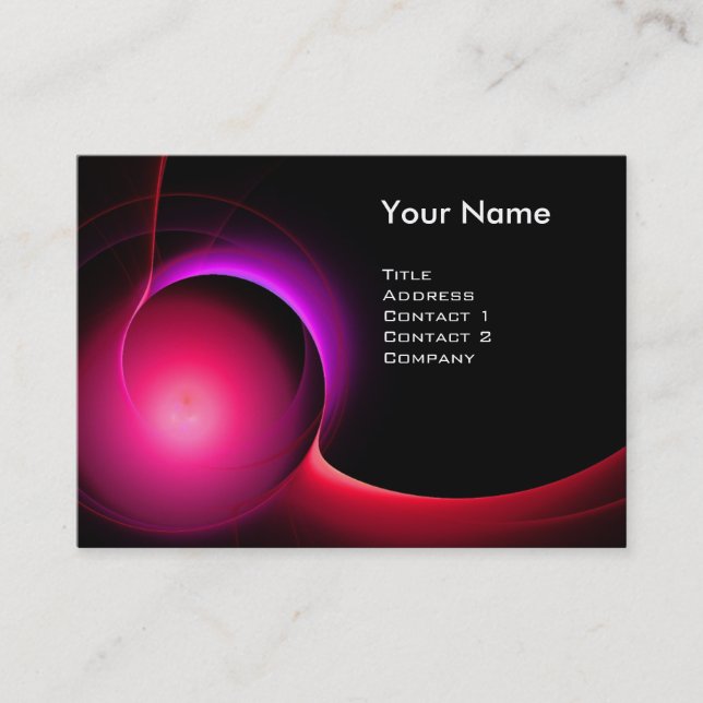 ECLIPSE MONOGRAM Vibrant black pink violet Business Card (Front)