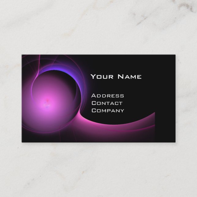 ECLIPSE MONOGRAM Vibrant black purple Business Card (Front)