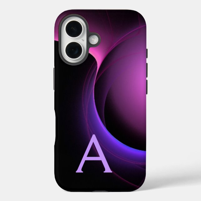 ECLIPSE MONOGRAM Vibrant black purple Case-Mate iPhone Case (Back)