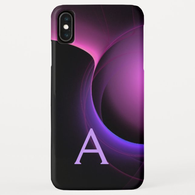ECLIPSE MONOGRAM Vibrant black purple Case-Mate iPhone Case (Back)