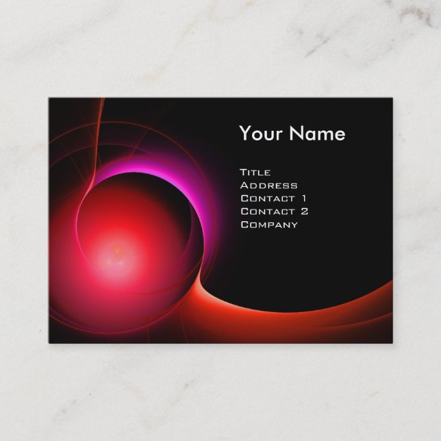 ECLIPSE MONOGRAM Vibrant black red Business Card (Front)
