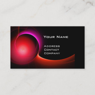 ECLIPSE MONOGRAM Vibrant black red Business Card