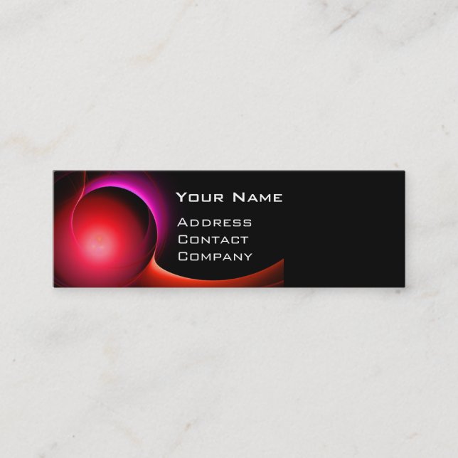 ECLIPSE MONOGRAM Vibrant black red Mini Business Card (Front)