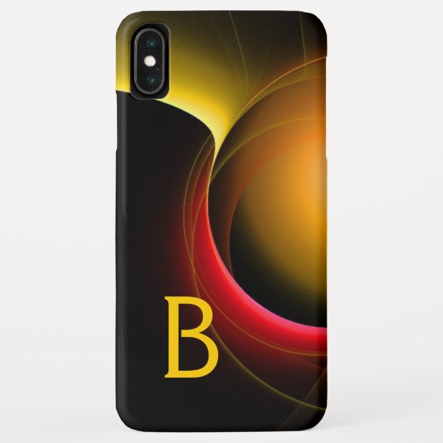 ECLIPSE MONOGRAM Vibrant black yellow Case-Mate iPhone Case (Back)