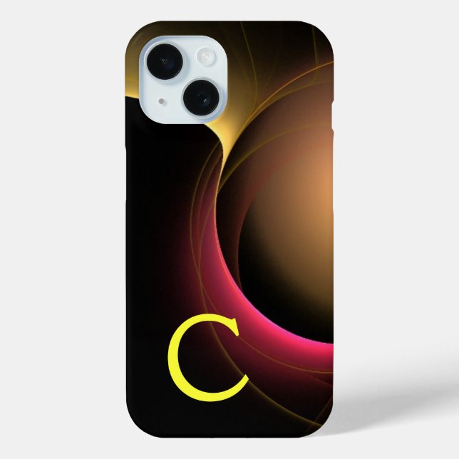 ECLIPSE MONOGRAM Vibrant black yellow Case-Mate iPhone Case (Back)
