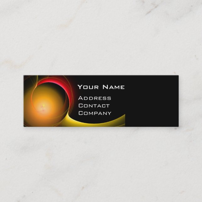 ECLIPSE MONOGRAM Vibrant black yellow Mini Business Card (Front)