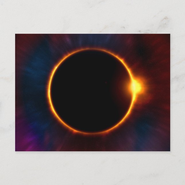 Eclipse Moon Sun Twilight Postcard (Front)