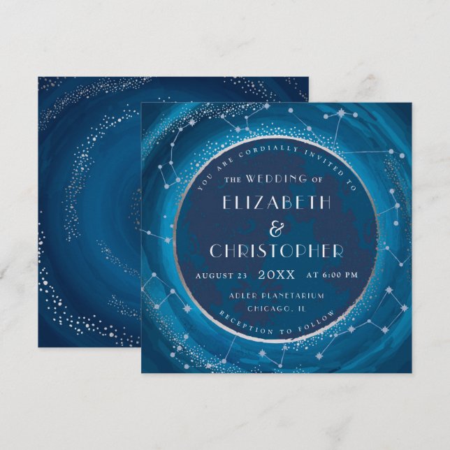 Eclipse Moon Wedding Invitation (Front/Back)