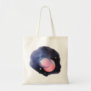 Eclipse of Dreams: Celestial Watercolor Tote Bag