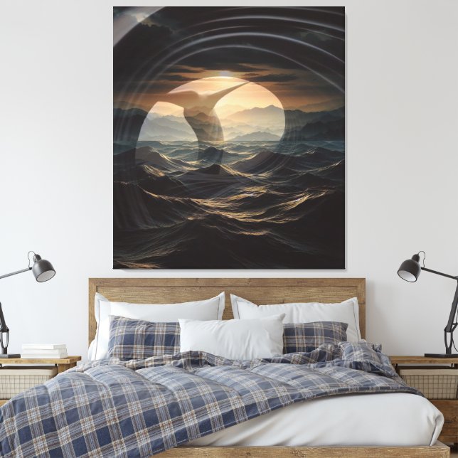 Eclipse of the Abyss Canvas Print (Insitu(Bedroom))