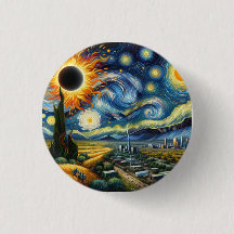 Eclipse Over Texas Button