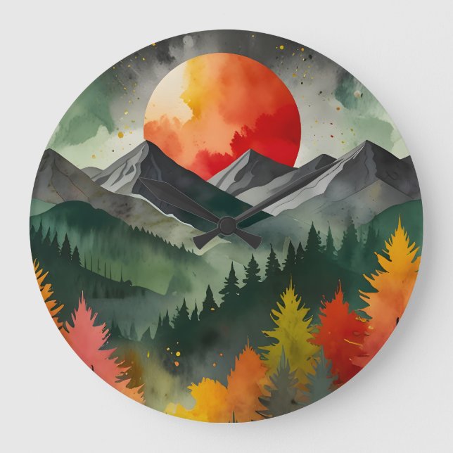 Eclipse Over the Wild Large Clock (Front)