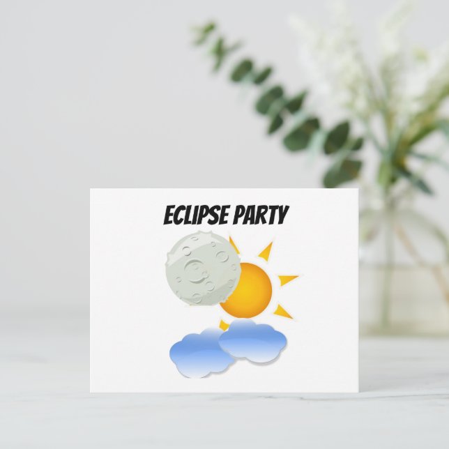 Eclipse Party Invitation Postcard (Standing Front)