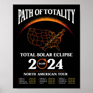 Eclipse Path Of Totality Solar Eclipse April 8 202 Poster