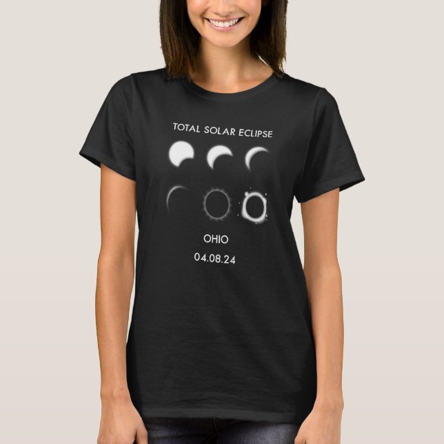 Eclipse Phases 04 08 24 Total Solar Eclipse Ohio 2 T-Shirt (Front)