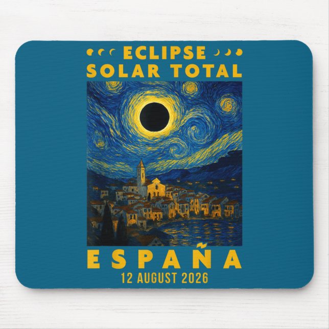 Eclipse Solar Total España 2026  Mouse Mat (Front)