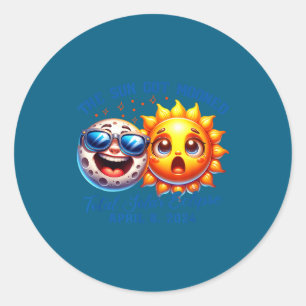 Eclipse Sun Got Mooned Solar Classic Round Sticker