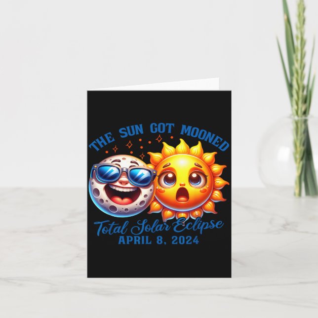 Eclipse Sun Got Mooned Solar Illustration Card (Front)