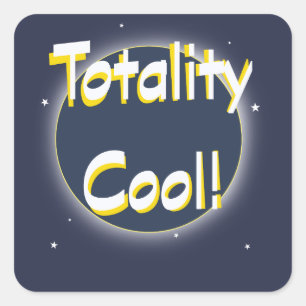 Eclipse Totality Cool! Square Sticker