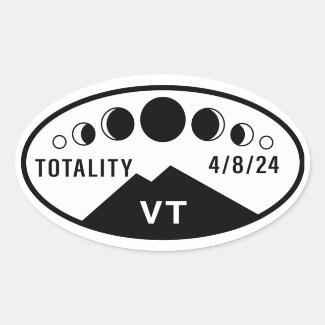 Eclipse Water Bottle Sticker - Vermont - 2024 (Front)