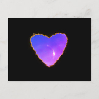 Eclipsed Heart in the Clouds Valentine Love Holiday Postcard
