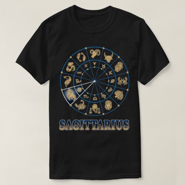 Ecliptic Horoscope Ascendant Zodiac Sign Sagitariu T-Shirt (Design Front)