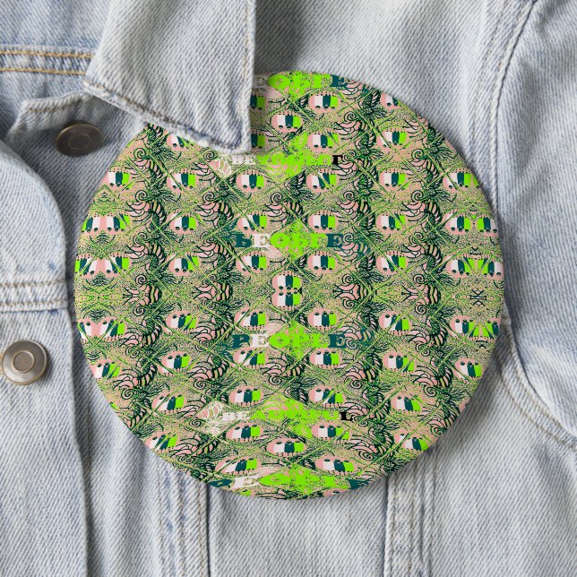 Eco Africa Motif – Nature-Inspired African Art 6 Cm Round Badge (In Situ)