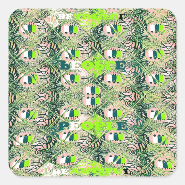 Eco Africa Motif – Nature-Inspired African Art Square Sticker (Front)