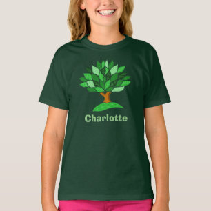 Eco Awareness. Tree with Leaves. Add Name. T-Shirt