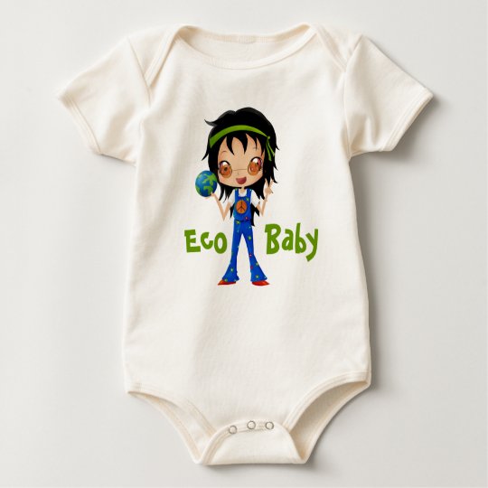 Eco Baby Hippie Girl Peace Earth Baby Bodysuit